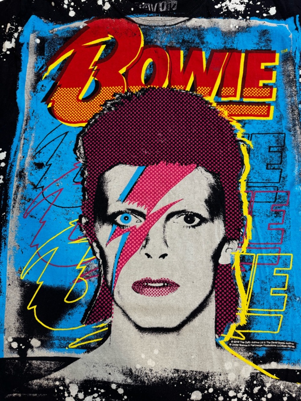 Liquid Blue DAVID BOWIE-ZIGGY-HAVOK BLACK T-SHIRT Mens L